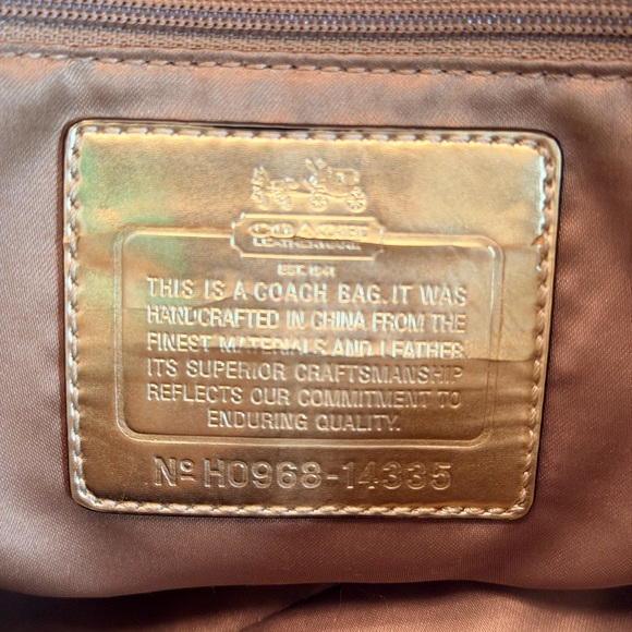 Coach Ashley Tan and Brown Signature C Satchel With Brown Patent Leather - Picture 7 of 12